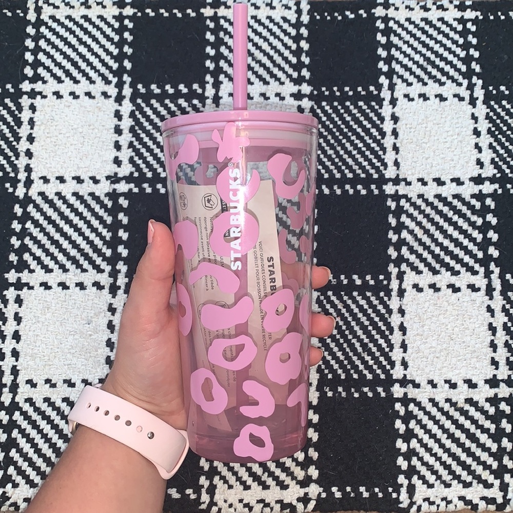 Pink leopard Starbucks cup